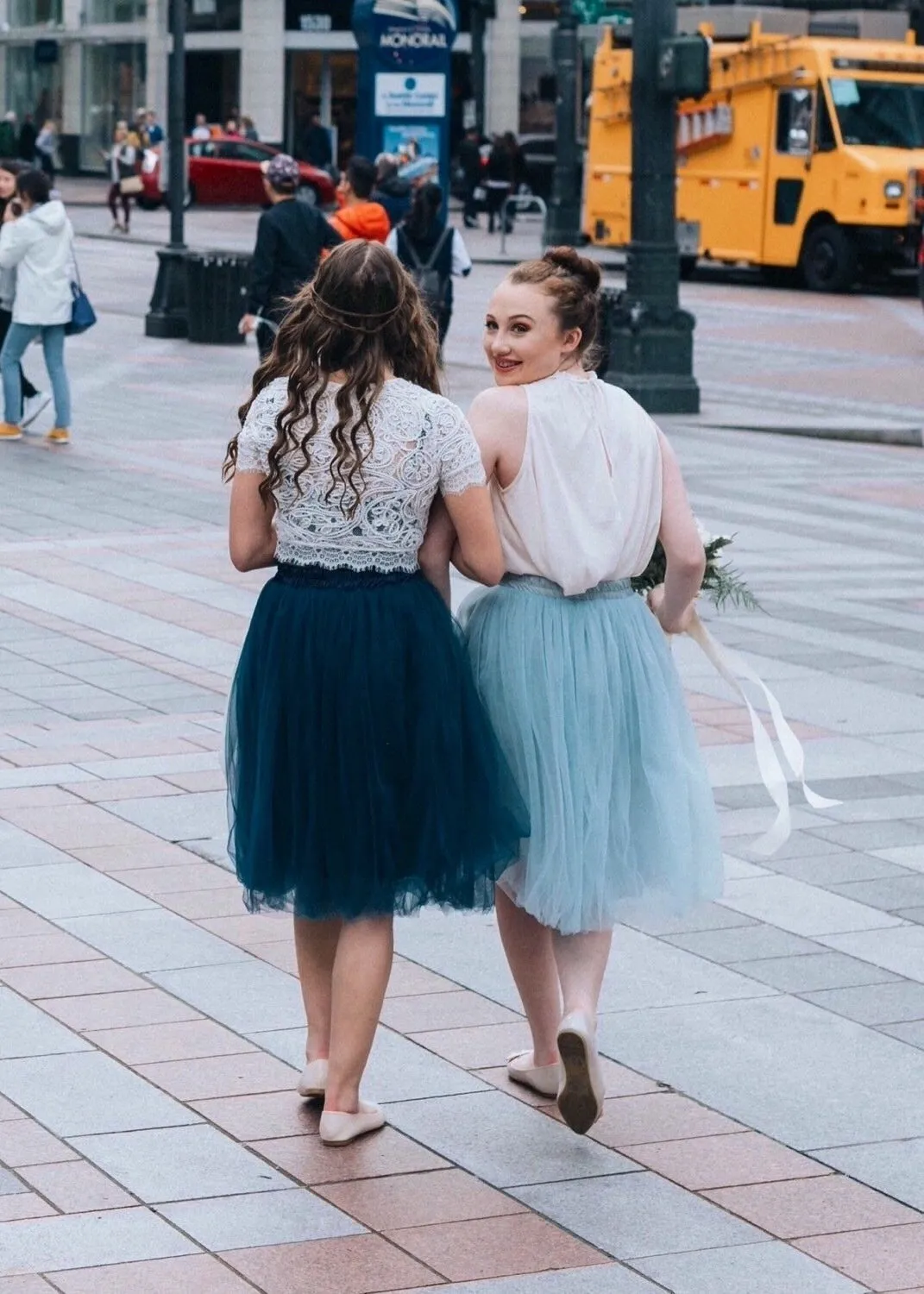 Claire Navy Blue Soft Tulle Skirt - Below Knee Midi