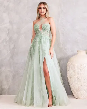 Clara Tulle Gown - Sage [HIRE]