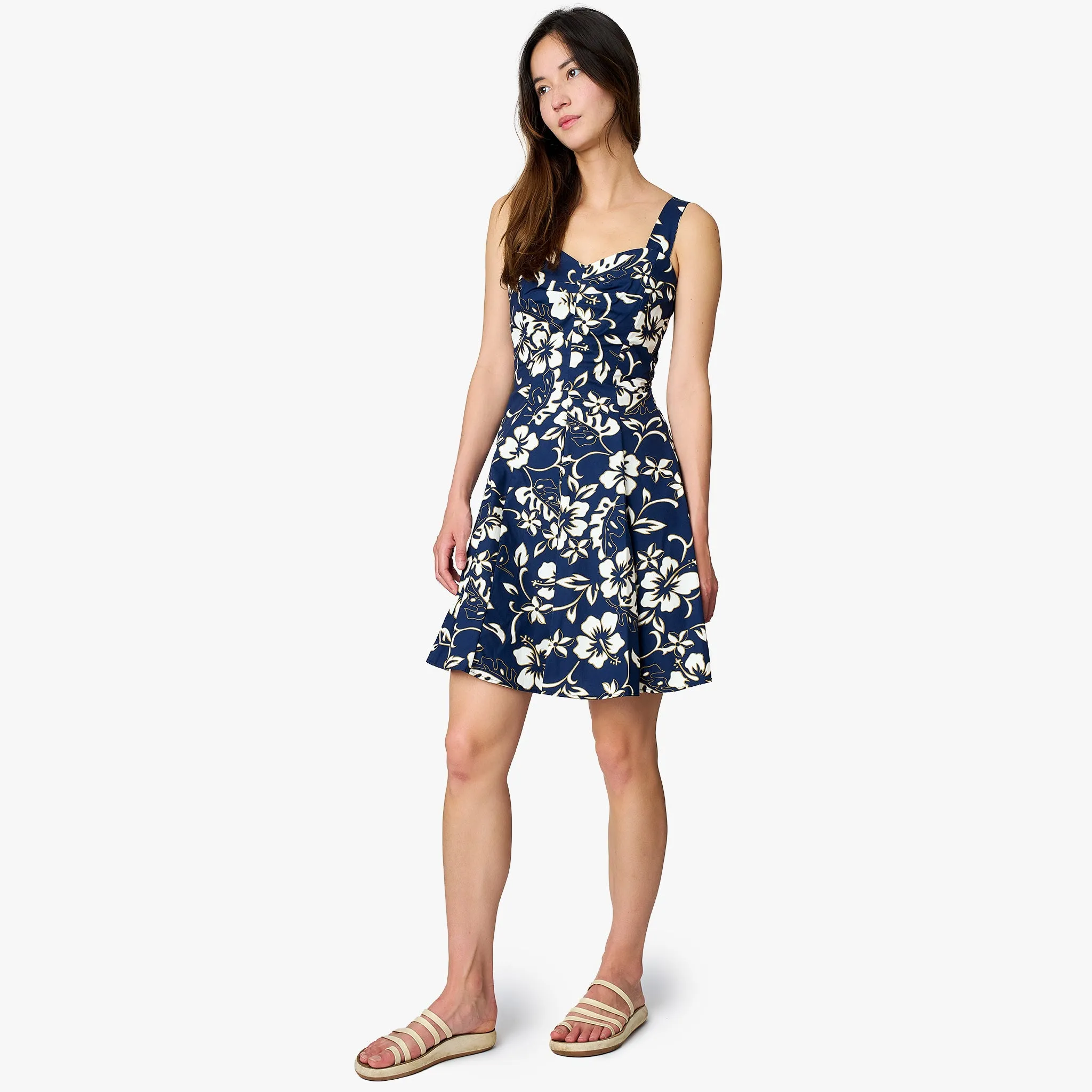 Classic Hibiscus Smock Sundress