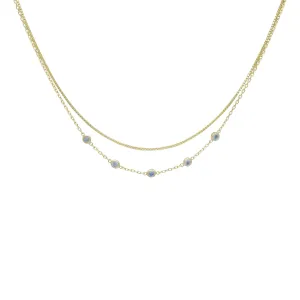 Cleo Rainbow Moonstone 14K Gold Adjustable Choker