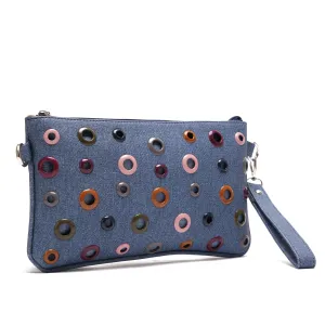 clutch and cross bag - jeans