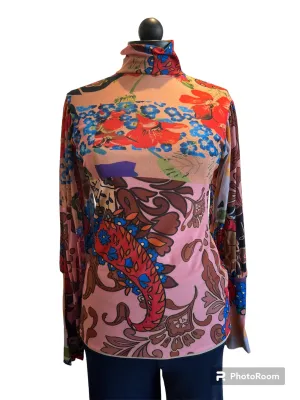 Coco Floral Turtleneck Multi Long Sleeve