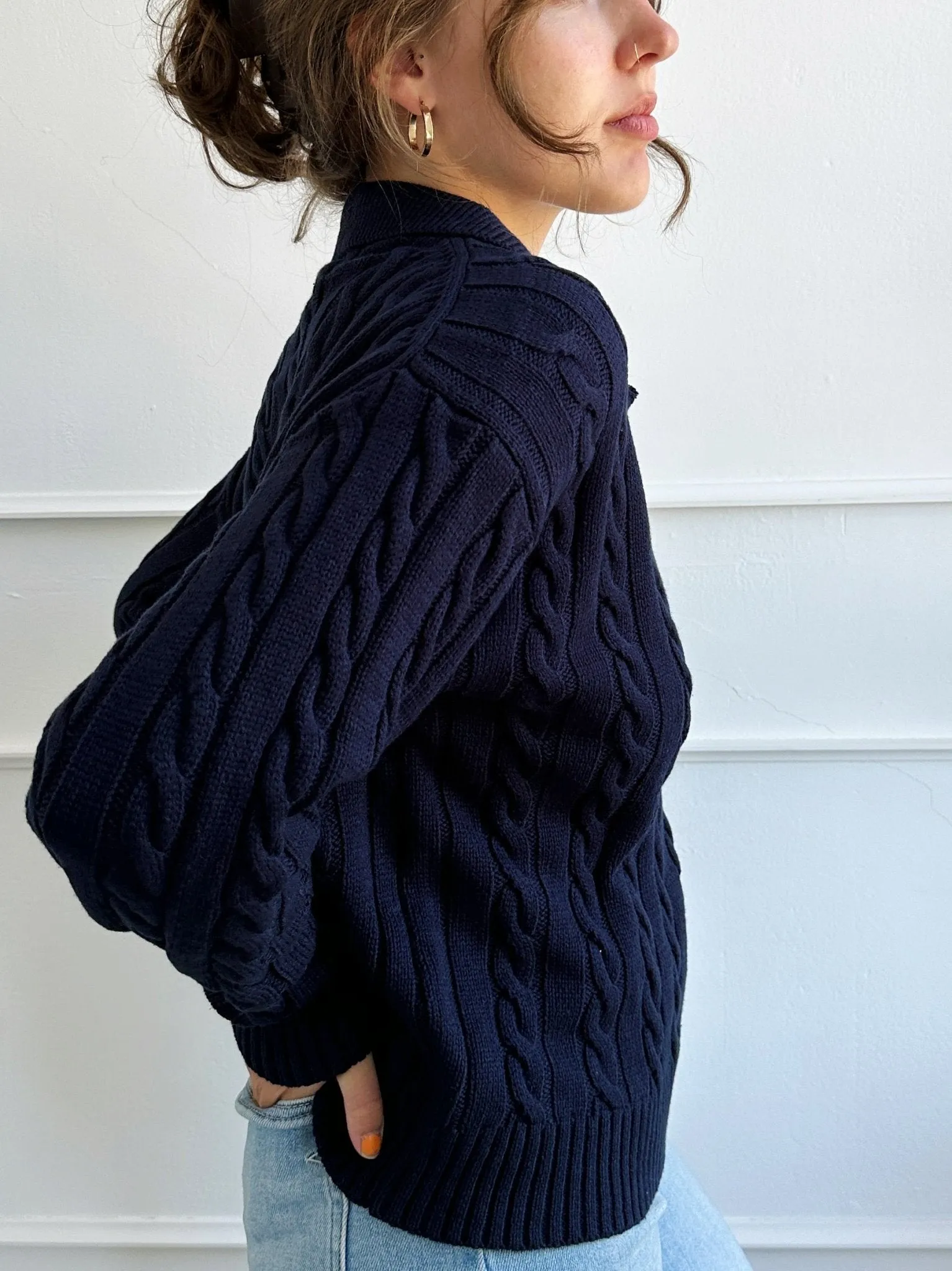 Collared Cable Knit Sweater