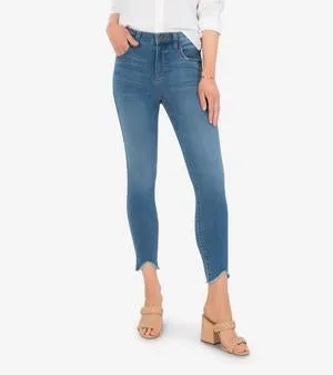 Connie High Rise Ab Fab Ankle Skinny w/ Curve Raw Hem