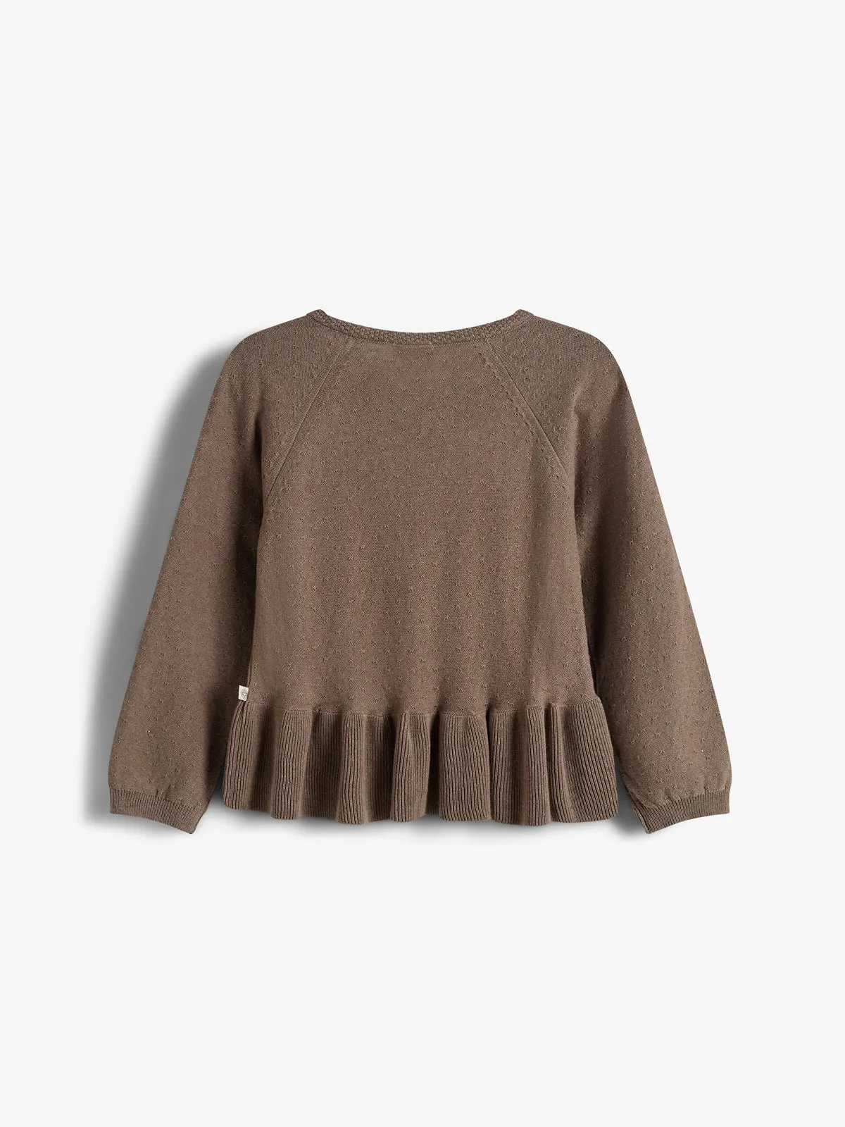 Cotton Knit Tunic - Kids - Brown Melange