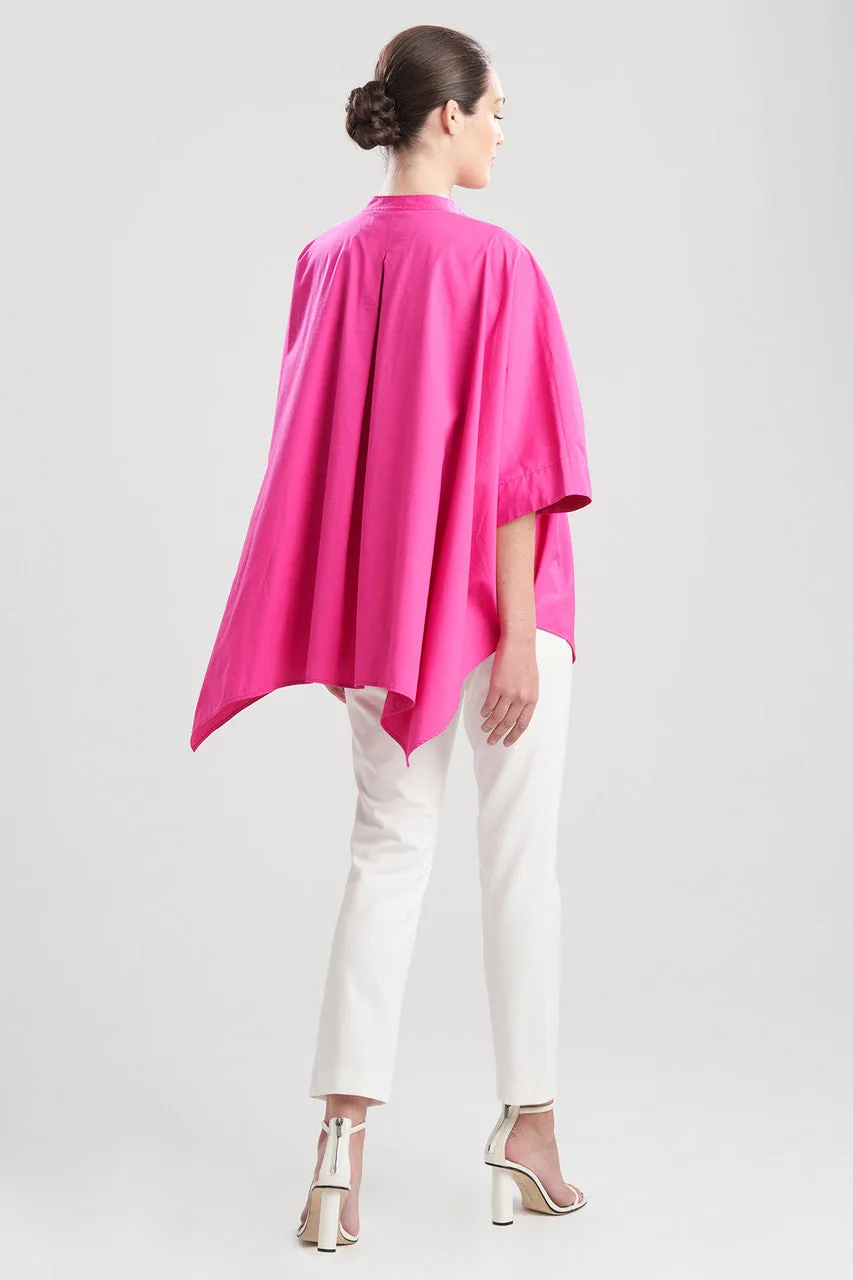 Cotton Poplin Half Placket Poncho Shirt