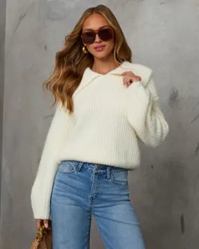 Cozy Glow Ribbed Wide Collar Sweater