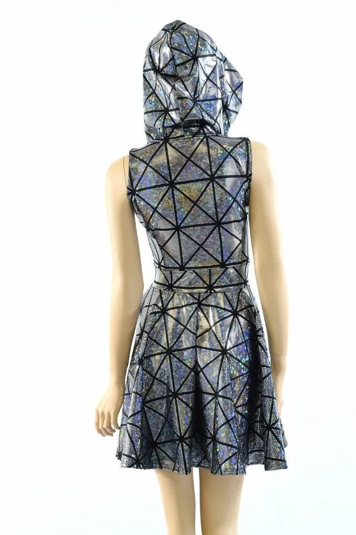 Cracked Tiles Hoodie Skater Dress