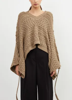 Cropped V-Neck Cable knit