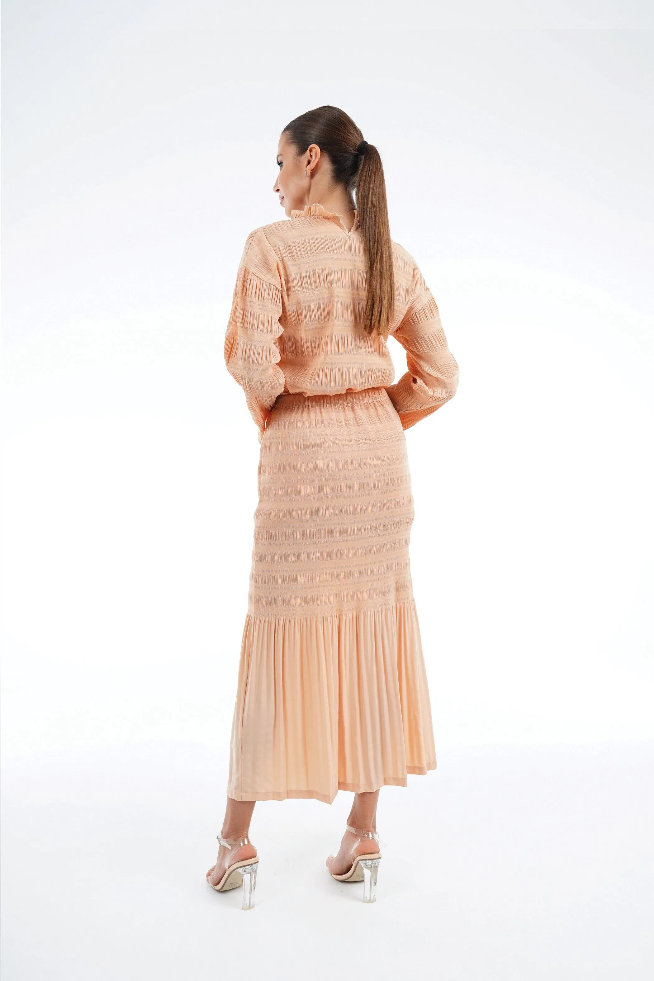 Dalia Pleated Top And Fishtail Skirt Set