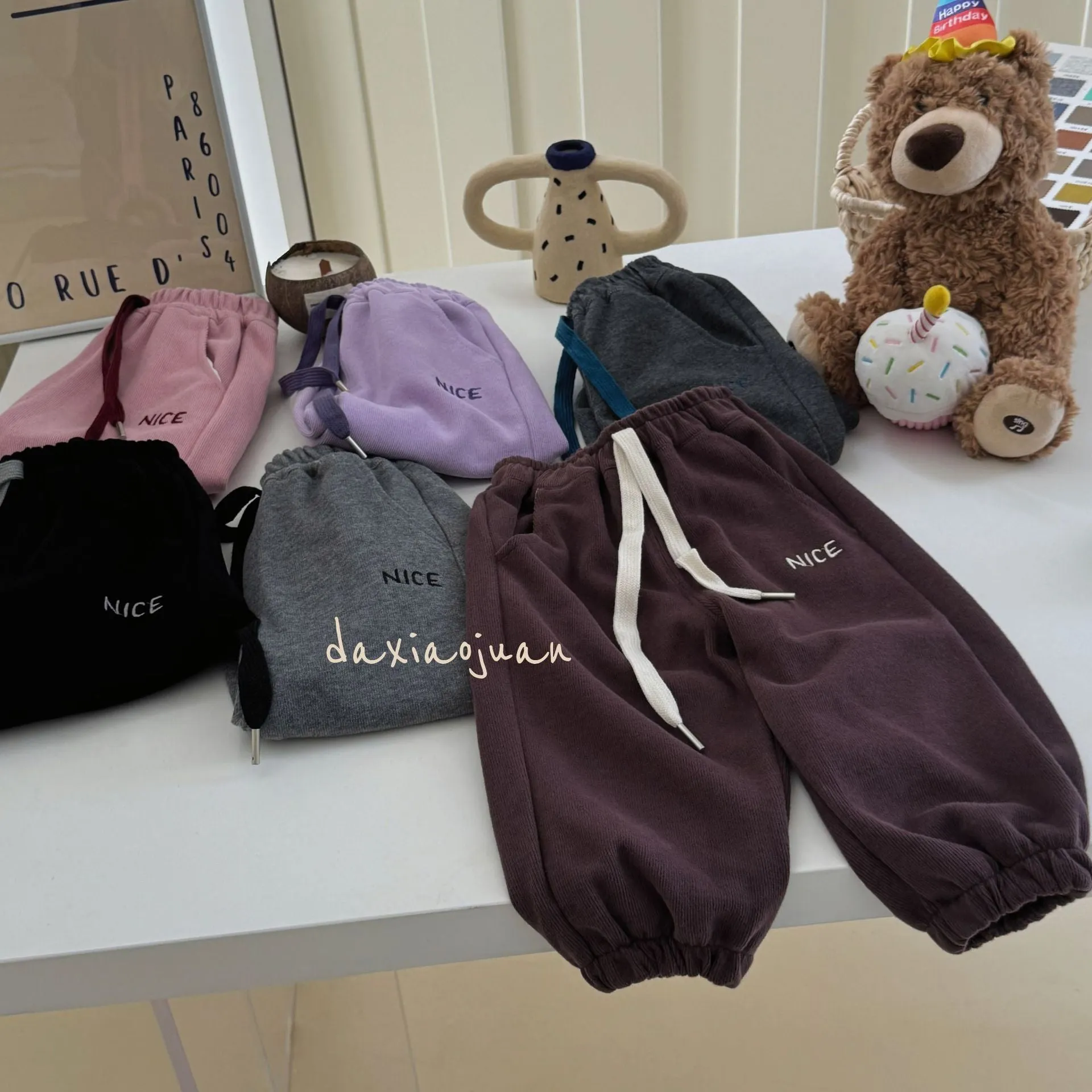 DXJ Kids Solid Colour Casual Pants