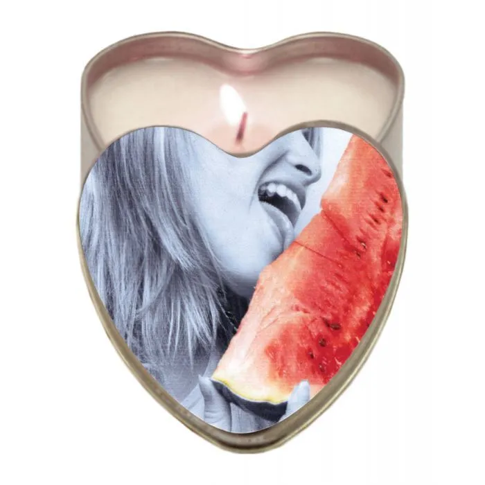 Earthly Body Hemp Edible Candle Heart Tin Watermelon