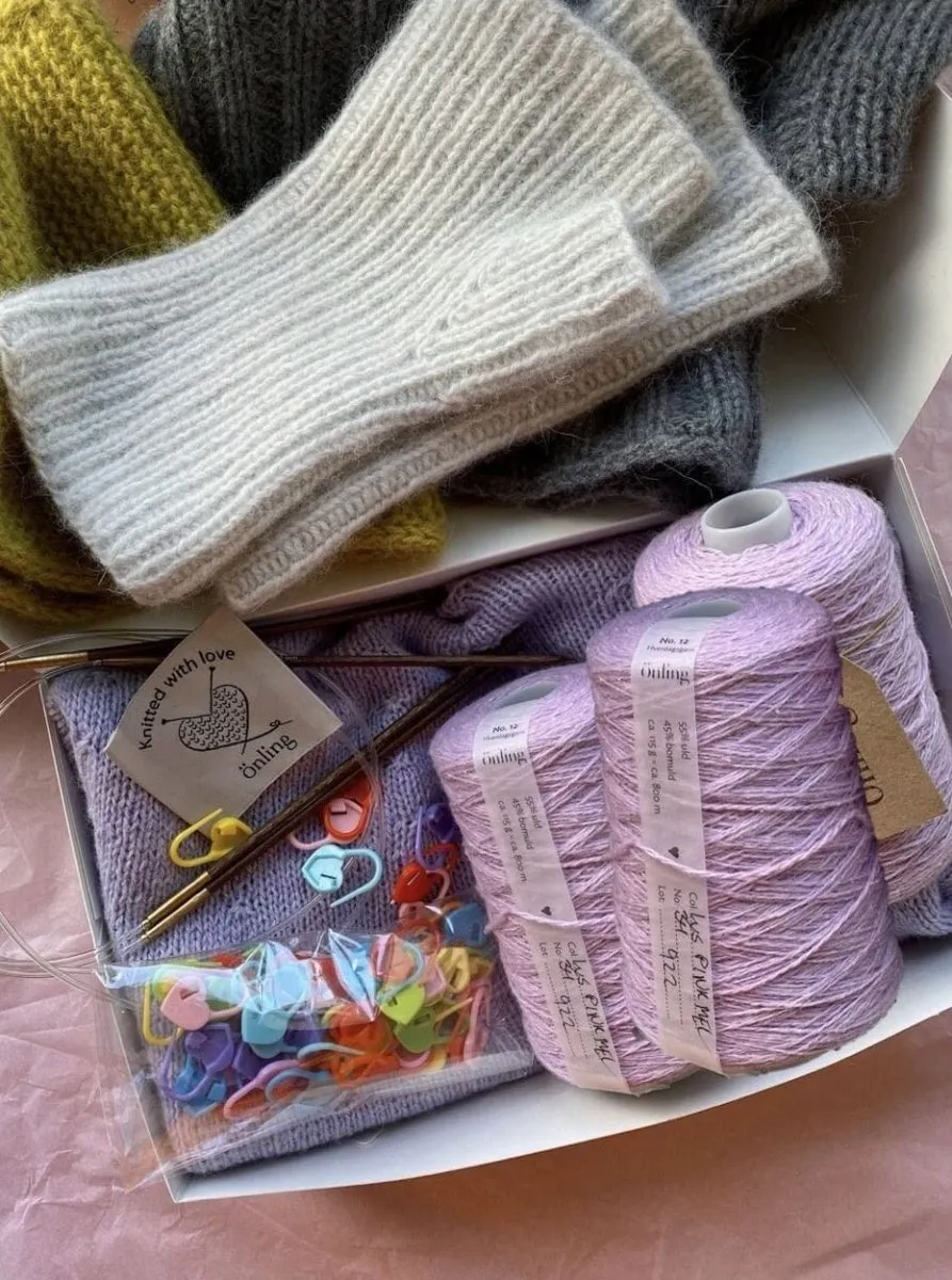 Easy Peasy Beginner knitting box in Önling No 12 (wool / cotton)