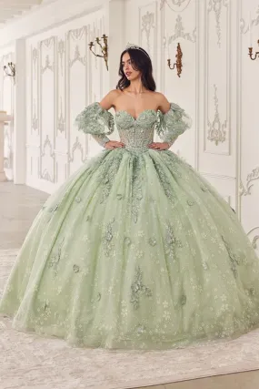 ELPHABA Strapless Arm Cuff Beaded Quinceañera Ball Gown Dress