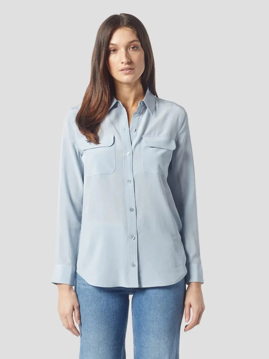 EQUIPMENT SLIM SIGNATURE SILK SHIRT - Ballad Blue