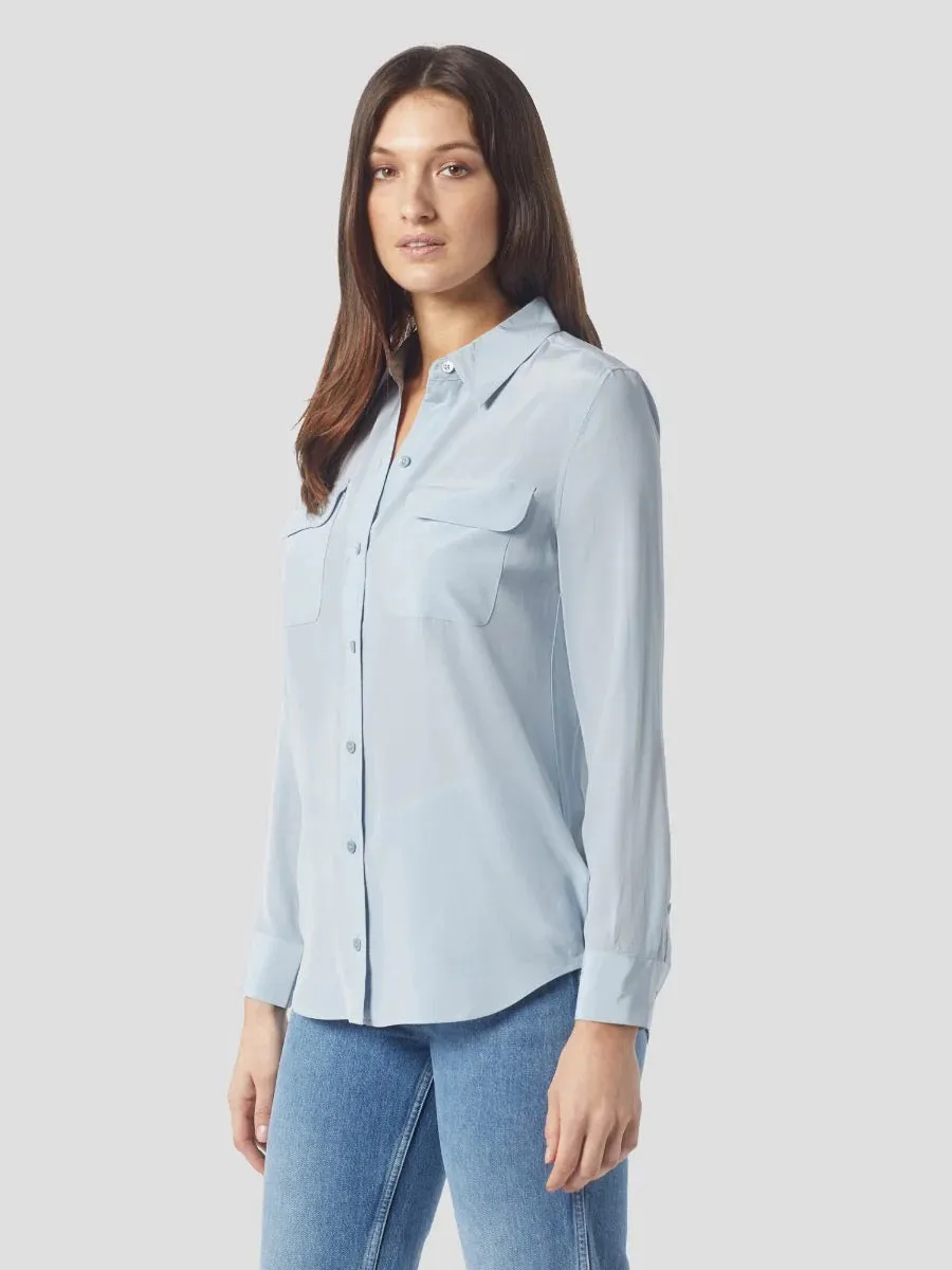 EQUIPMENT SLIM SIGNATURE SILK SHIRT - Ballad Blue