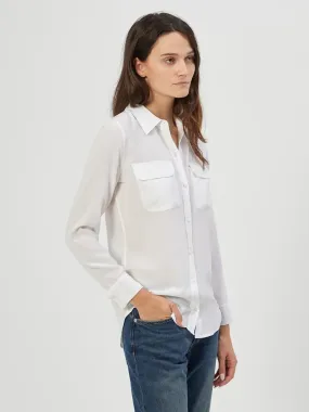 EQUIPMENT Slim Signature Silk Shirt - BRIGHT WHITE