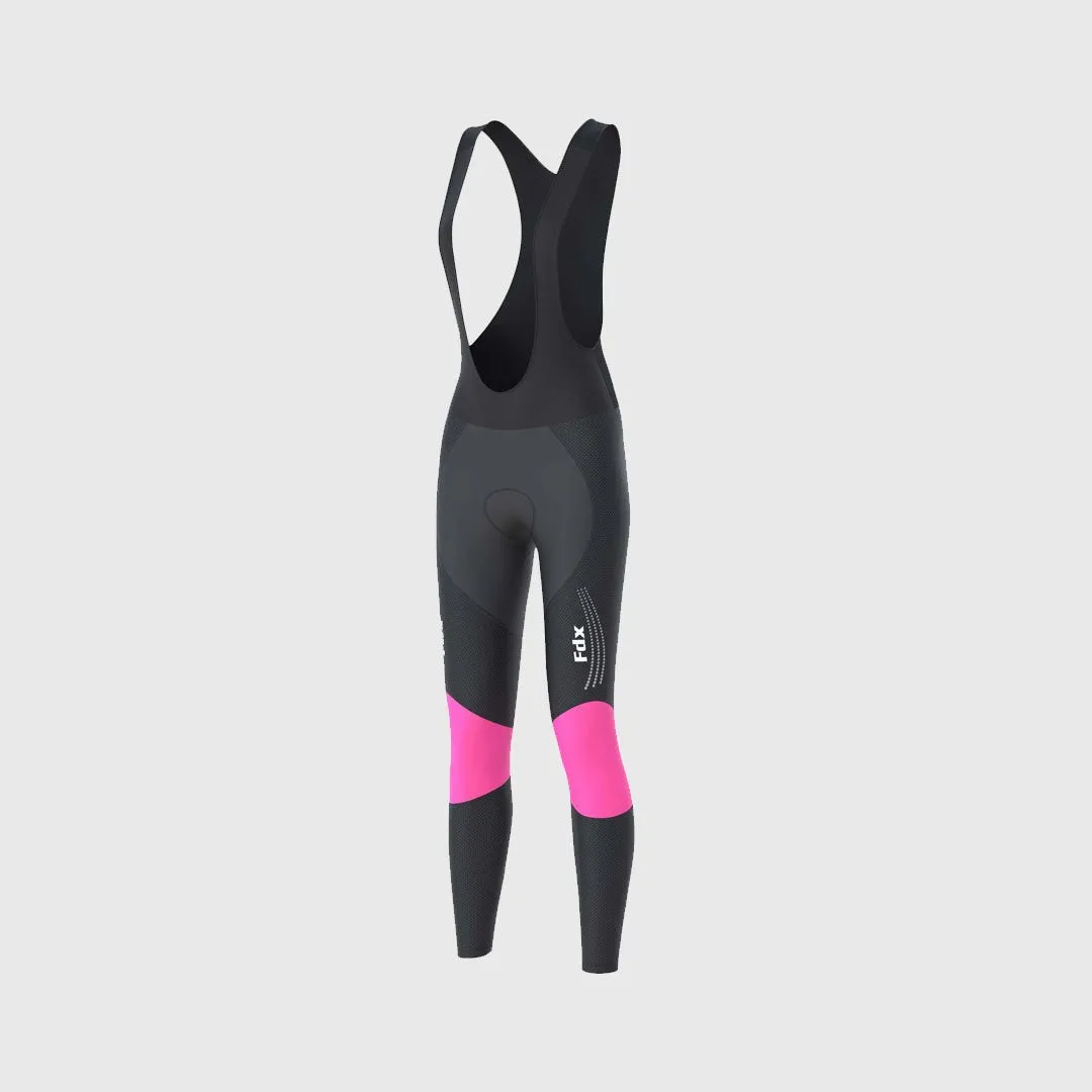 Fdx Women's & Girl's Set Thermodream Thermal Super Roubaix Pink Cycling Jersey & Bib Tights