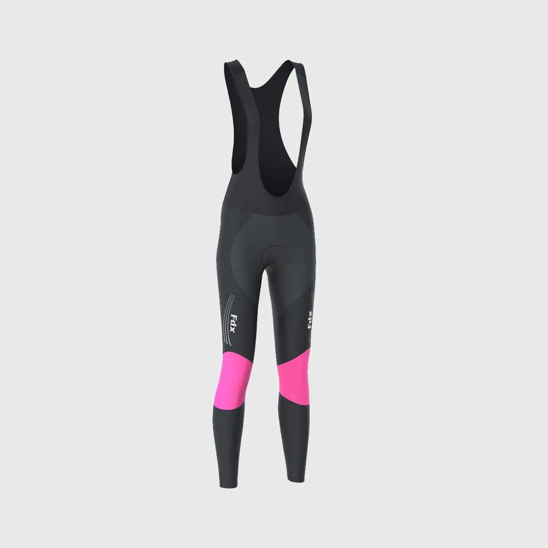 Fdx Women's & Girl's Set Thermodream Thermal Super Roubaix Pink Cycling Jersey & Bib Tights