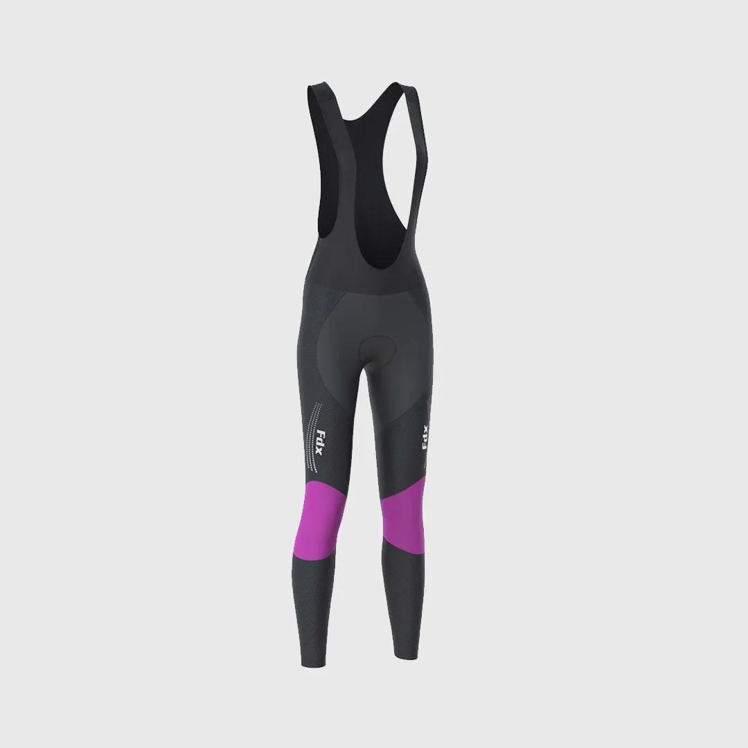 Fdx Women's & Girl's Set Thermodream Thermal Super Roubaix Purple Cycling Jersey & Bib Tights