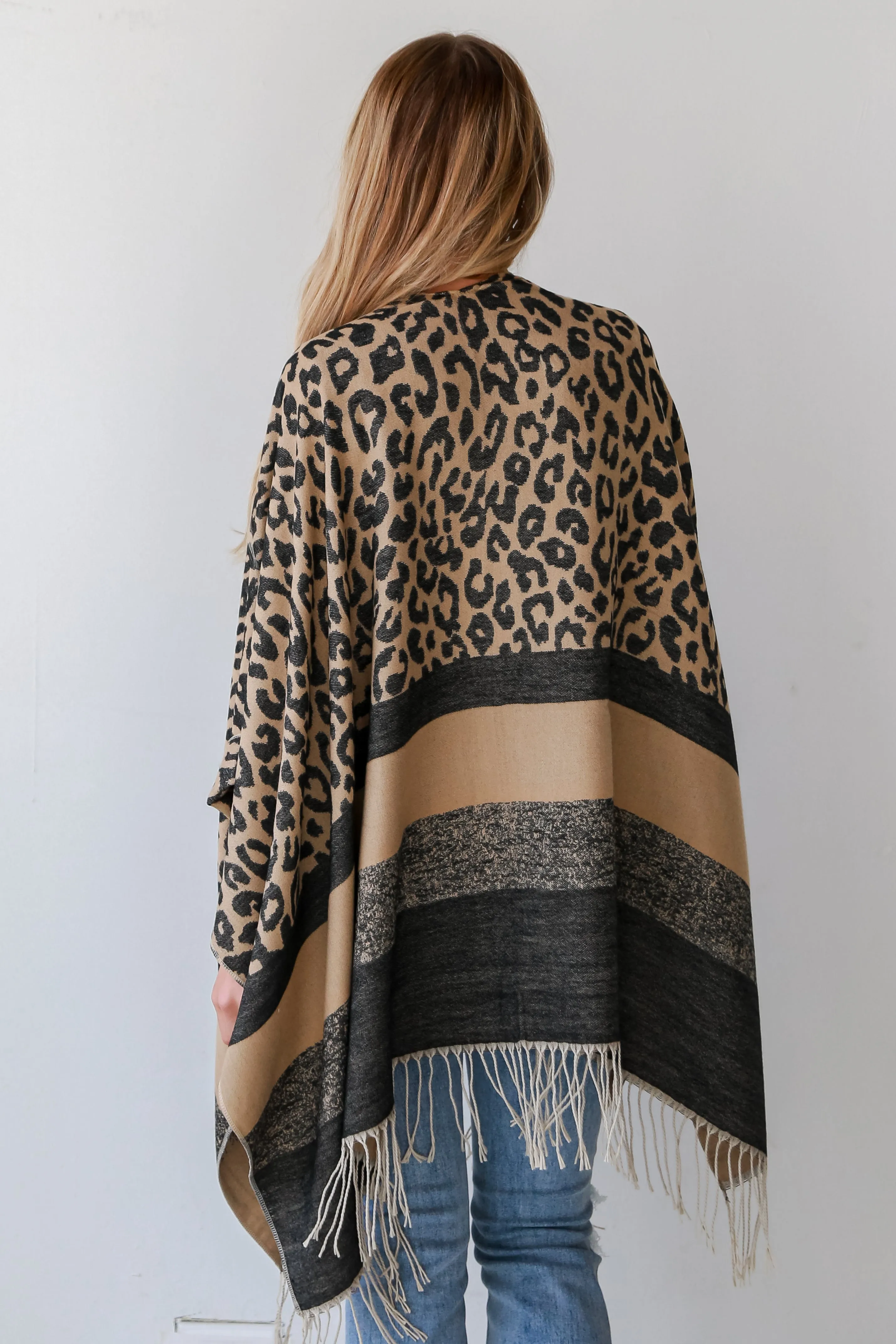 FINAL SALE - Layer Lover Brown Leopard Fringe Shawl - DOORBUSTER