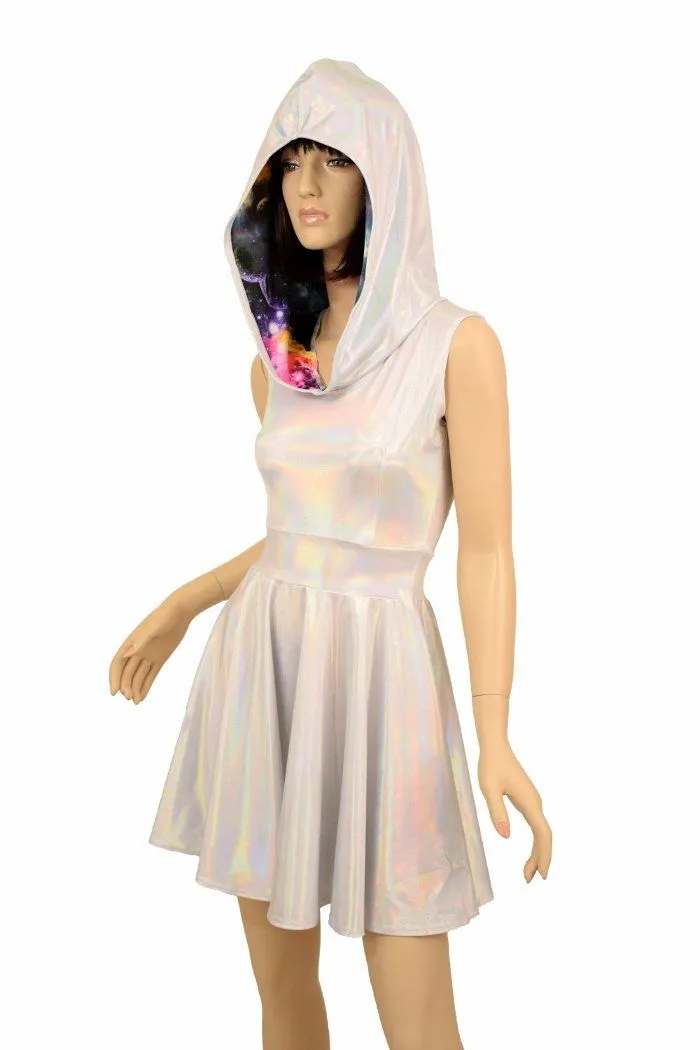 Flashbulb & Galaxy Hoodie Skater Dress