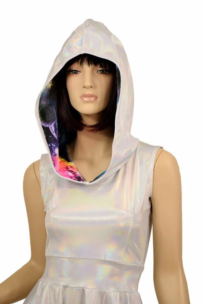 Flashbulb & Galaxy Hoodie Skater Dress