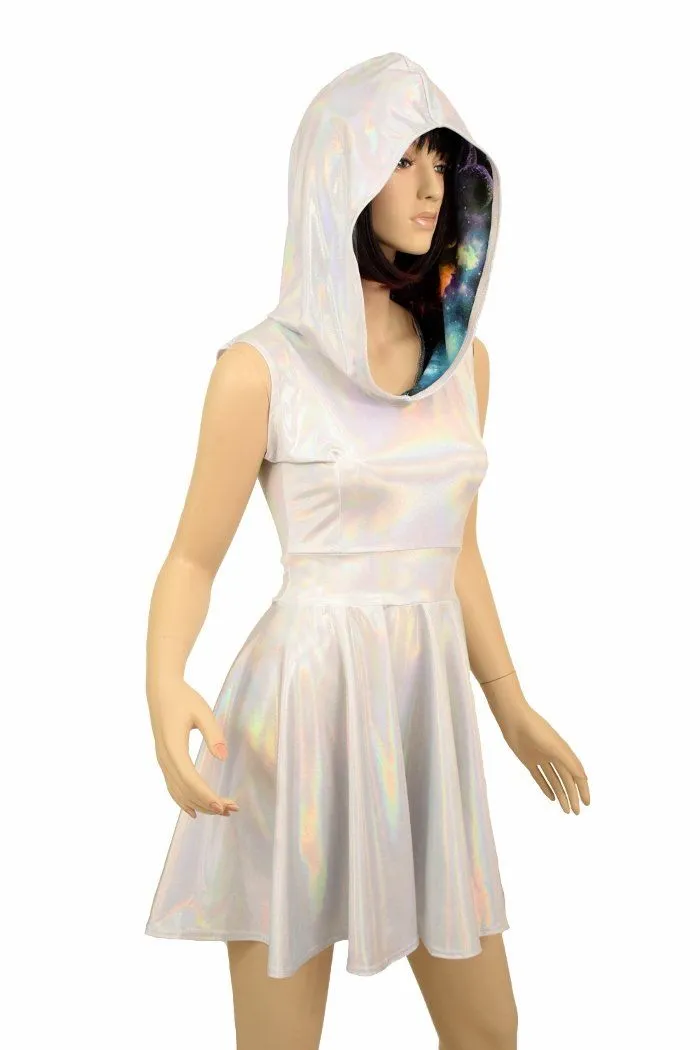 Flashbulb & Galaxy Hoodie Skater Dress