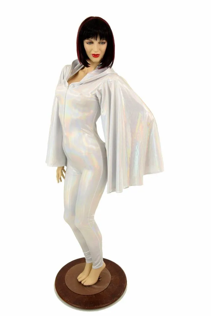 Flashbulb Catsuit with Fan Sleeve Wings