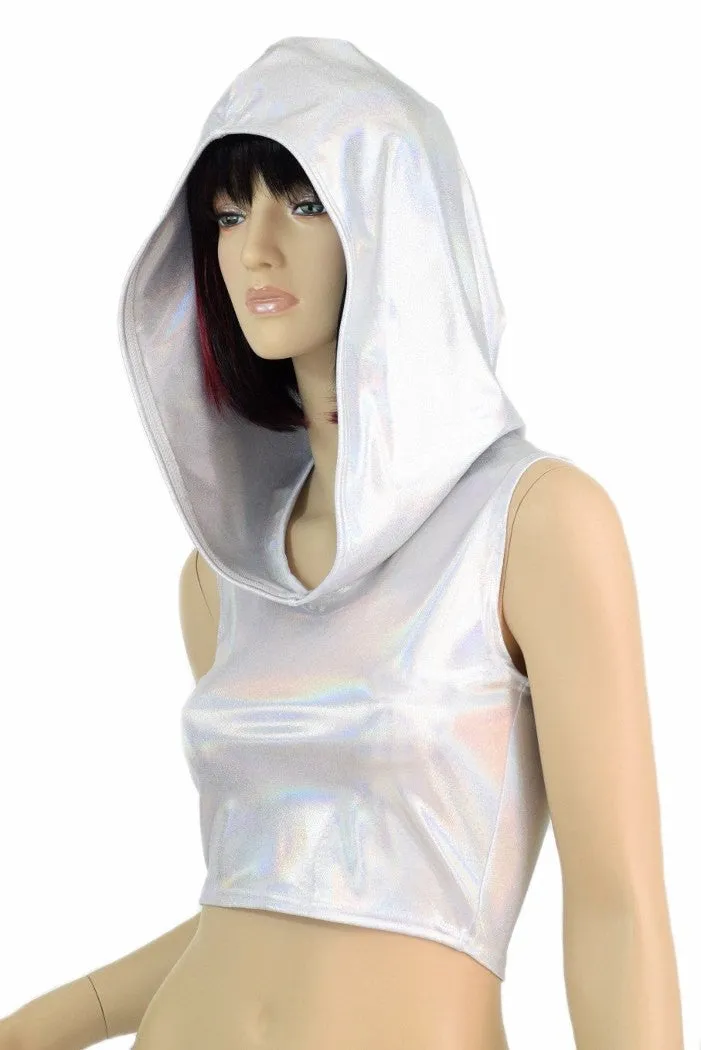 Flashbulb Sleeveless Crop Hoodie