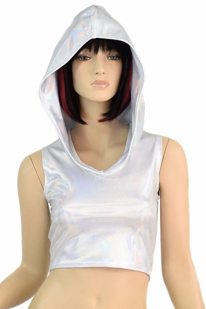 Flashbulb Sleeveless Crop Hoodie