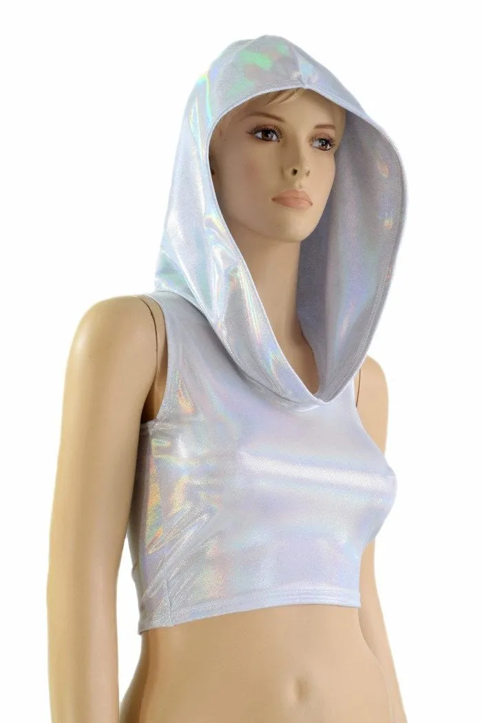 Flashbulb Sleeveless Crop Hoodie