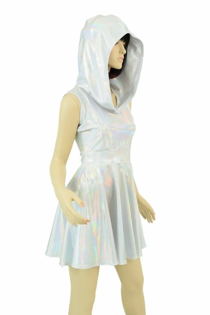 Flashbulb Sleeveless Hoodie Skater Dress