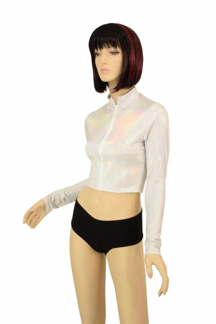 Flashbulb Zippered Crop Top