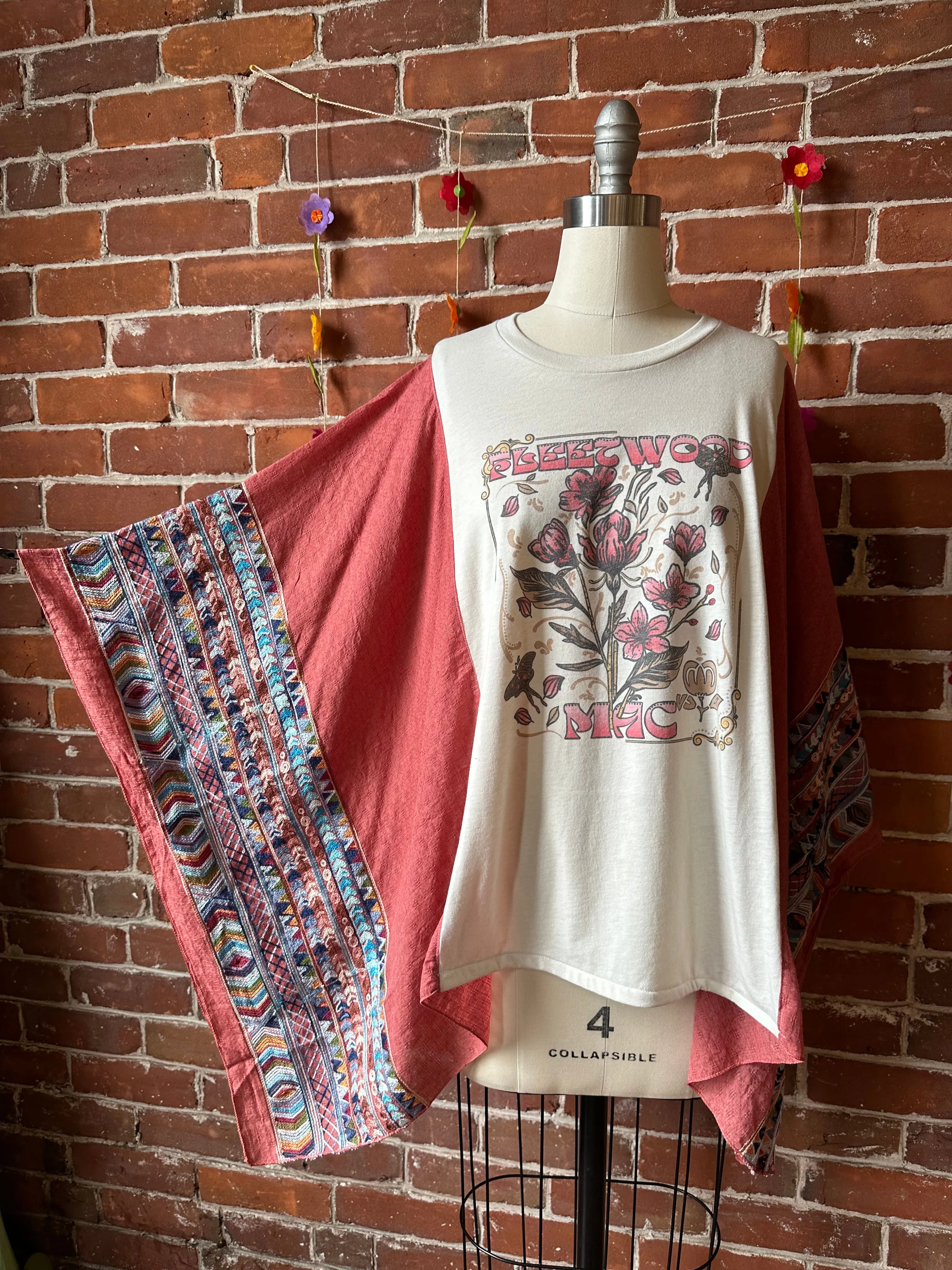 Fleetwood Mac Inspired Dusty Rose Embroidered Poncho LIMITED RELEASE