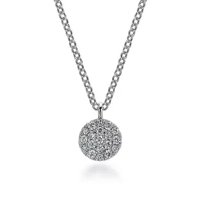 Gabriel & Co. White Gold Diamond Disc Necklace