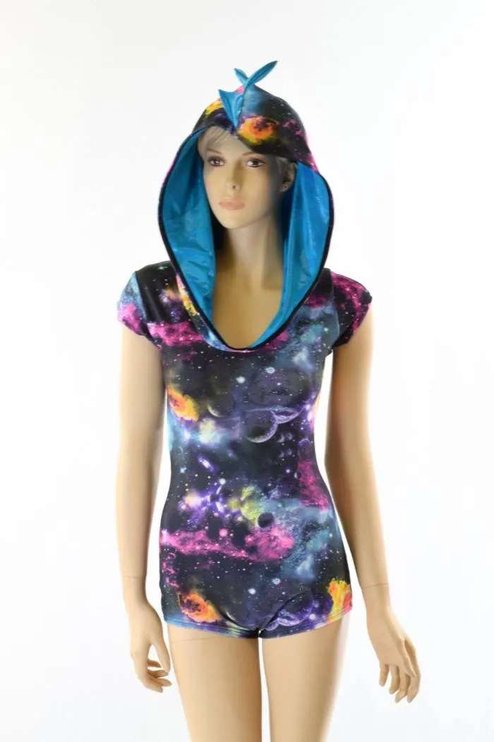 Galaxy & Blue Hoodie Romper