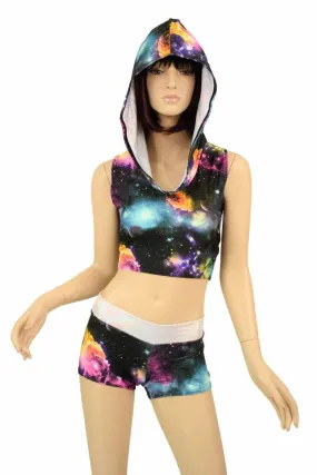 Galaxy & Flashbulb Hoodie & Shorts Set