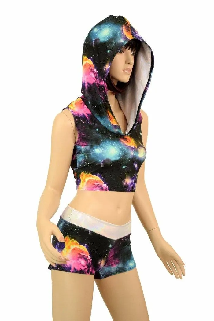 Galaxy & Flashbulb Hoodie & Shorts Set