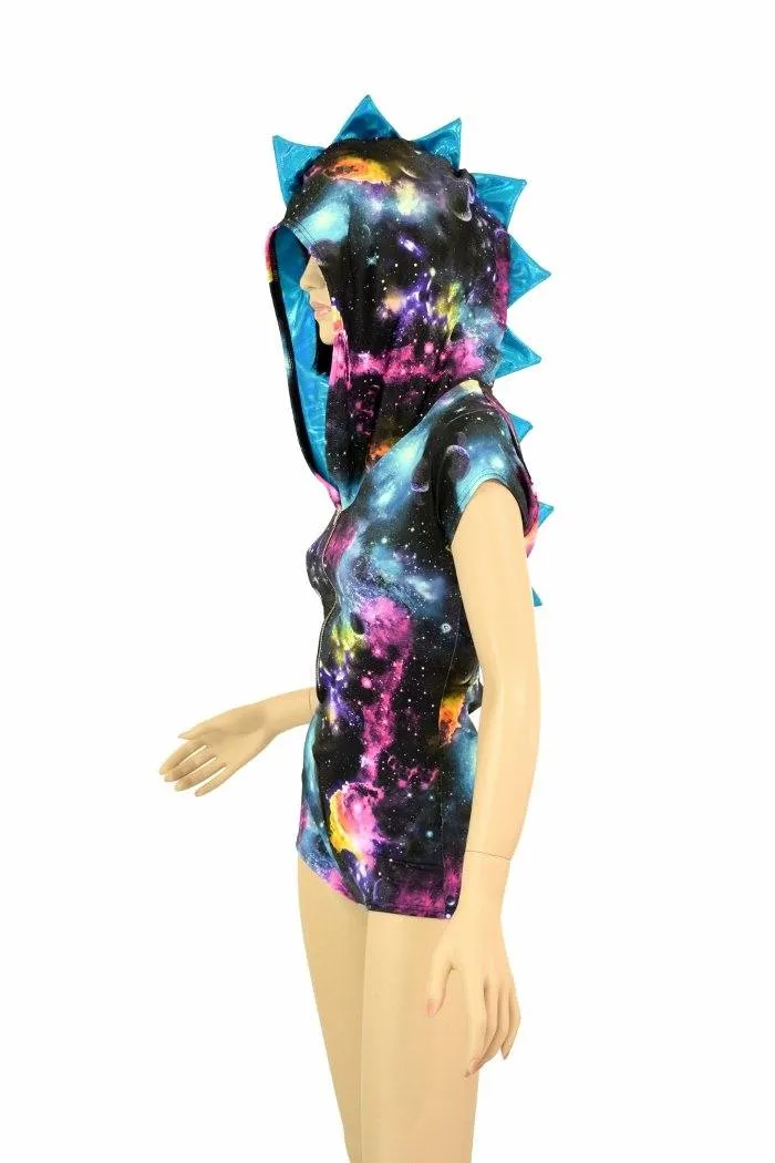 Galaxy Dragon Zipper Hoodie Romper