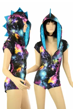 Galaxy Dragon Zipper Hoodie Romper