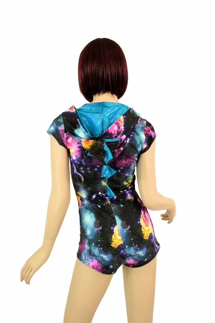 Galaxy Dragon Zipper Hoodie Romper