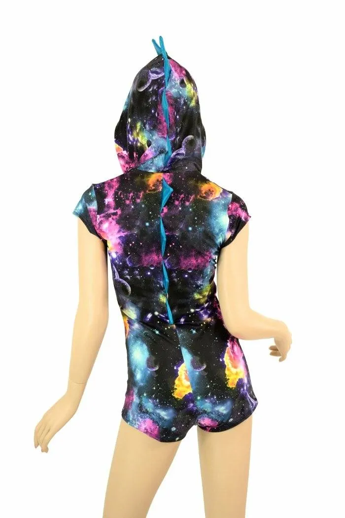 Galaxy Dragon Zipper Hoodie Romper