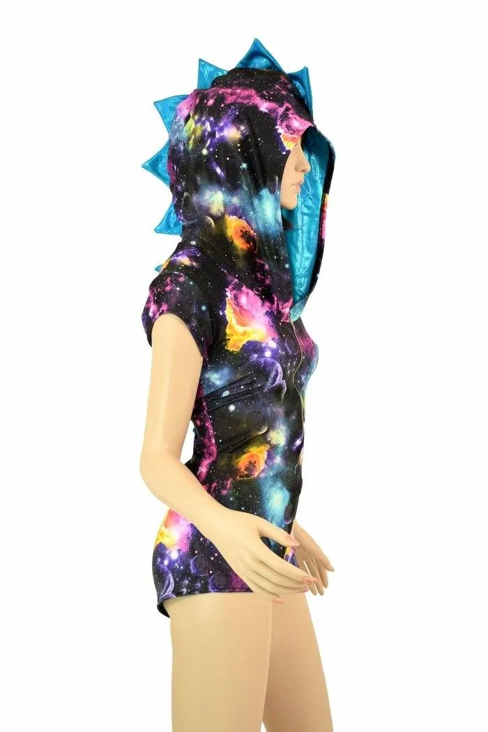 Galaxy Dragon Zipper Hoodie Romper