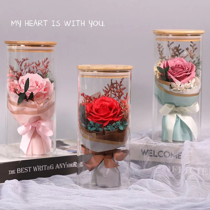 Gifts for Mum Rose Glass Home Table Decor