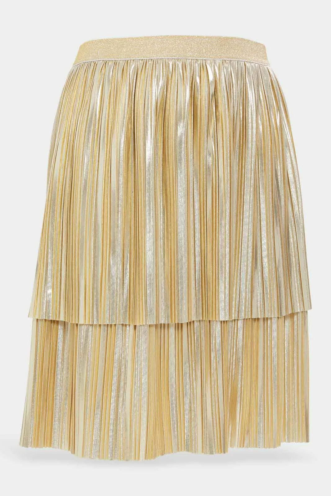 Girls Beige Pleated Skirt