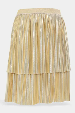 Girls Beige Pleated Skirt