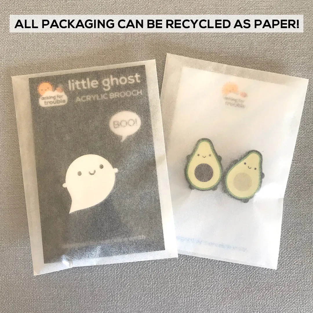 Glitter Ghost Acrylic Brooch - Limited Edition!