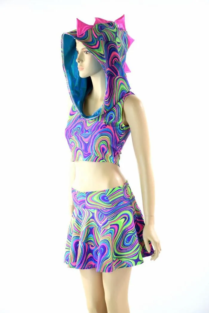 Glow Worm Dragon Crop & Skirt Set