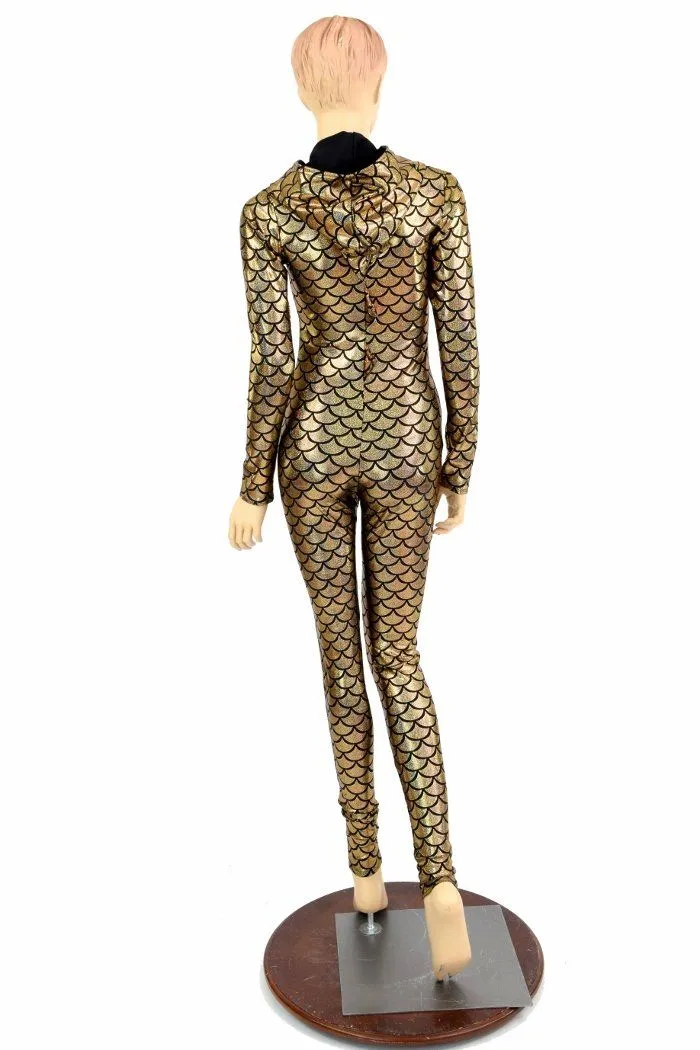 Gold Dragon Hooded Catsuit